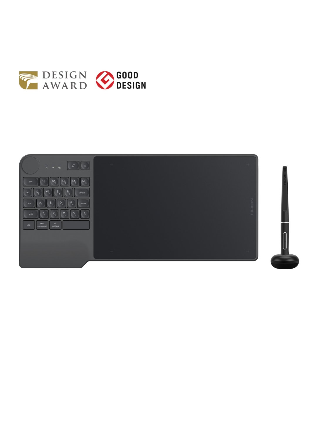 Grafik planshet Inspiroy Keydial KD200 Bluetooth 5.0 qora KD200HUION