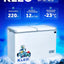 Muzlatgich Kleo KDF 300, 220 litr, -23C gacha, energiya samaradorligi yuqori morozilnik
