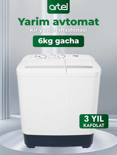 Yarim avtomat kir yuvish mashinasi Artel TC60, 6 kg
