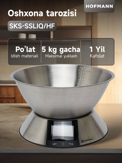 Oshxona tarozisi Hofmann SKS-SSLIQ/HF, 5 kg gacha