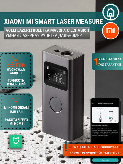 Xiaomi Smart Laser Measure lazerli olchagich ta'mirlash, qurilish ishlariga mo'ljallangan