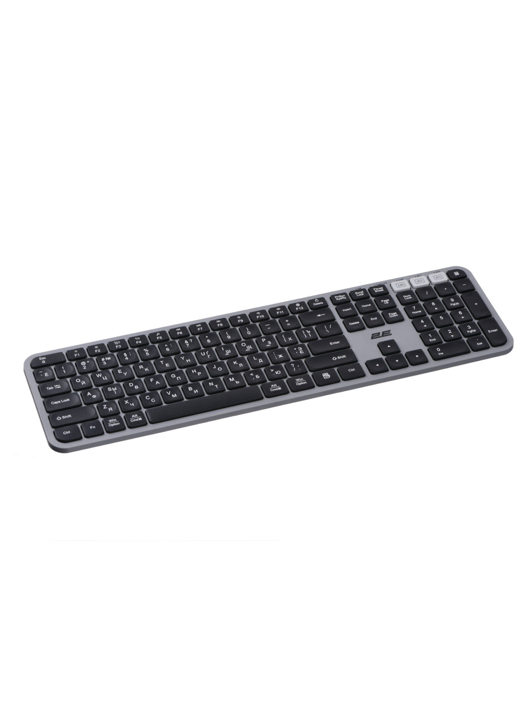 Simsiz membranali klaviatura 2E KS240 WL BT Grey 2E-KS240WG
