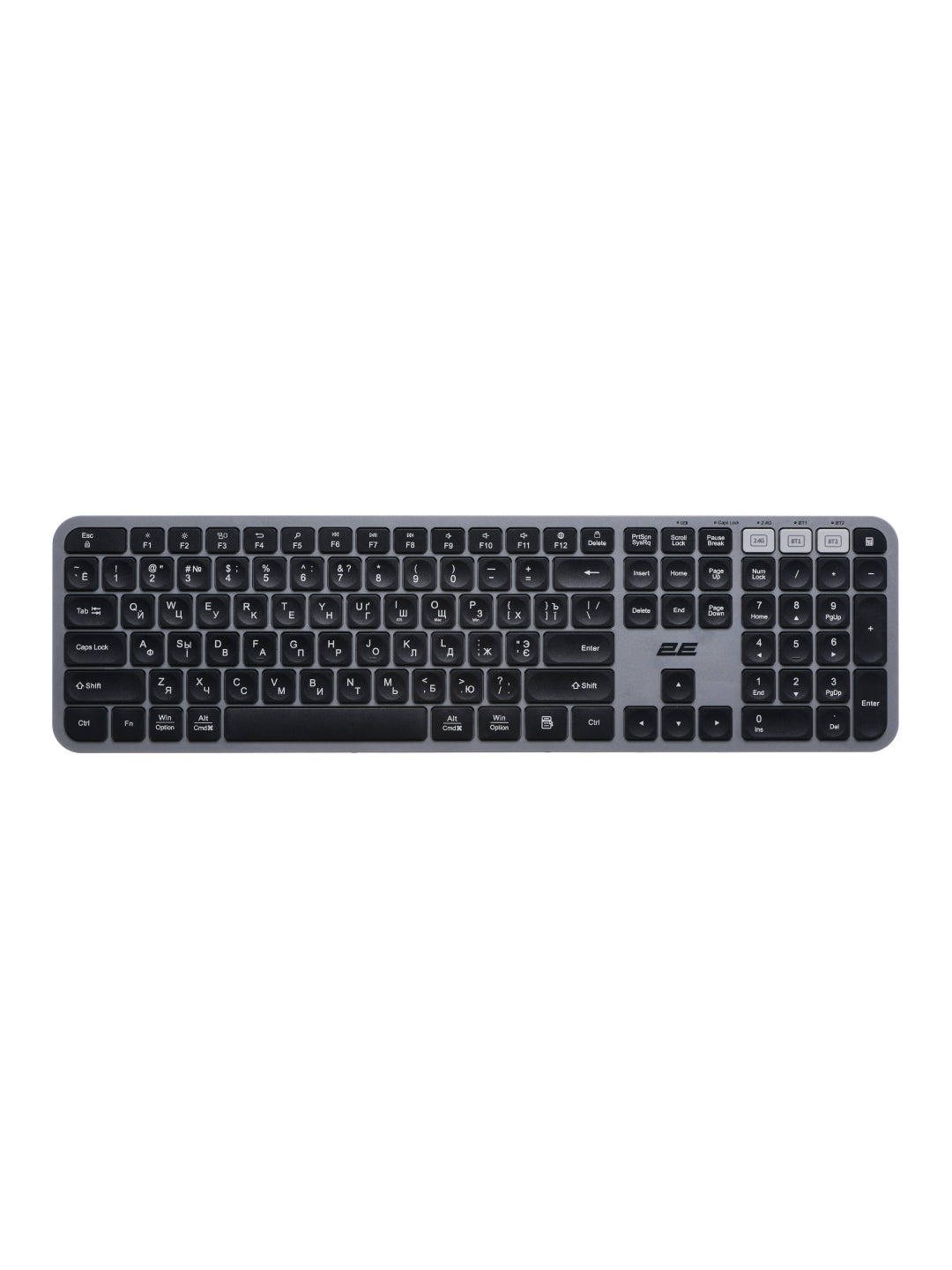 Simsiz membranali klaviatura 2E KS240 WL BT Grey 2E-KS240WG