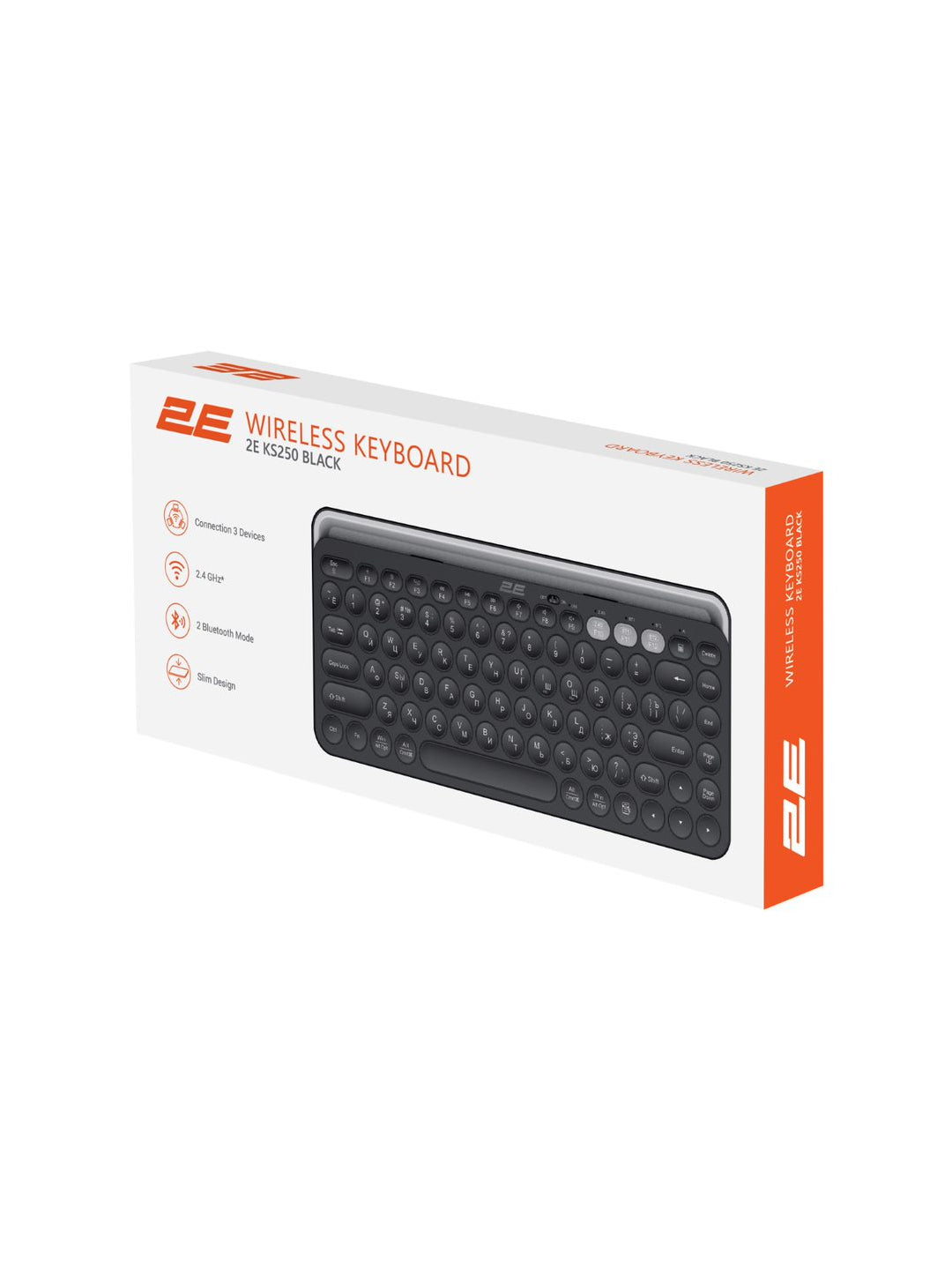 Simsiz membranali klaviatura 2E KS250 WL BT Black 2E-KS250WBK