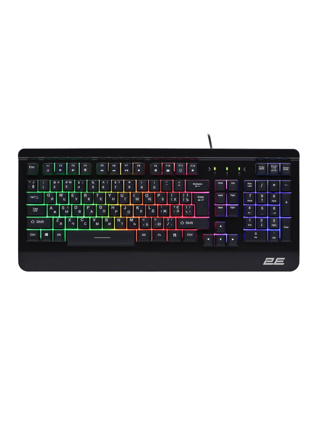 Simli o'yin klaviaturasi 2E Gaming KG320, LED, 2E-KG320UB
