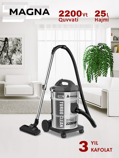 Barabanli changyutgich Magna BVC2225G, 2200 Vt, quruq tozalash, chelak 25 litr
