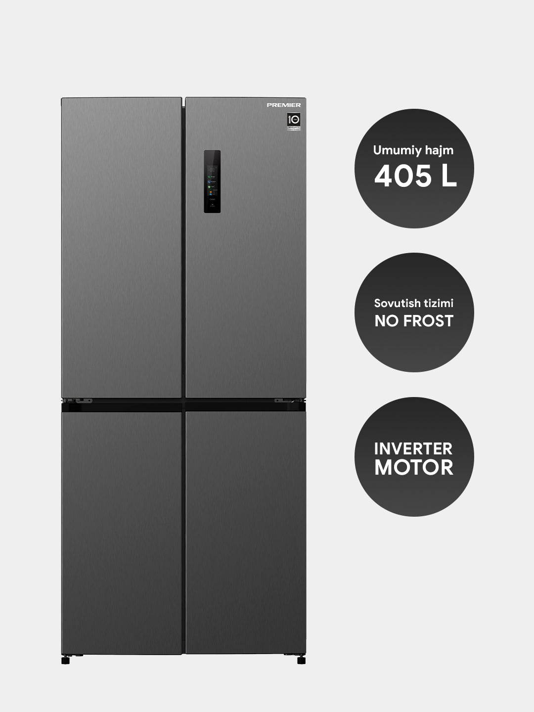 Sovutgich Premier PRM-425MDNFMG, No Frost, Side by side, 405 litr