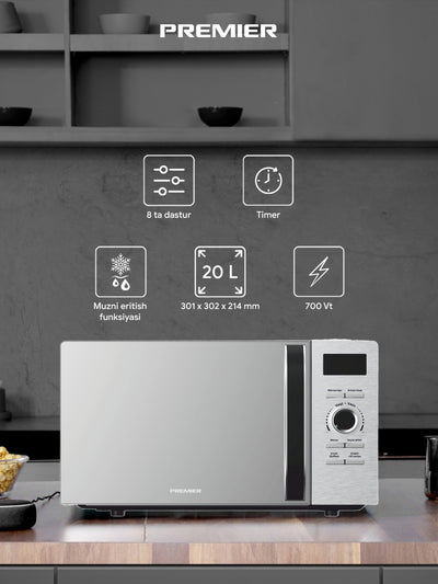 Mikroto'lqinli pech Premier PRM-20MW-LA4, LG MAGNETRON, 20 litr