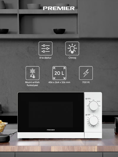 Mikroto'lqinli pech Premier PRM-20MW-LA1, 20 litr