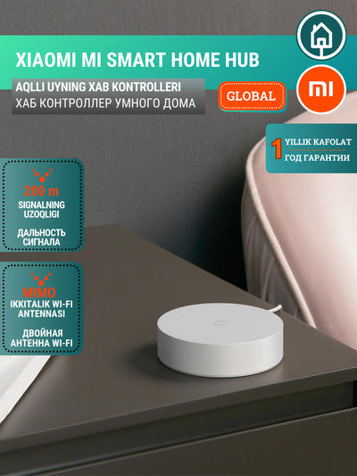 Xab kontroller Xiaomi Mi Smart Home Hub/Hub2 Wi-Fi, Bluetooth orqali quvvatlovchi