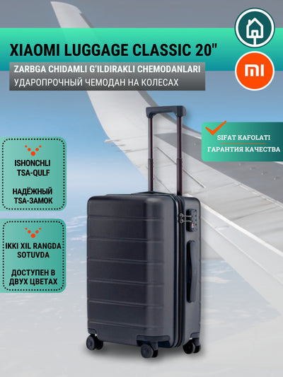 G'ildirakli chamadon Xiaomi Mi Luggage Classic 20", zarbaga chidamli