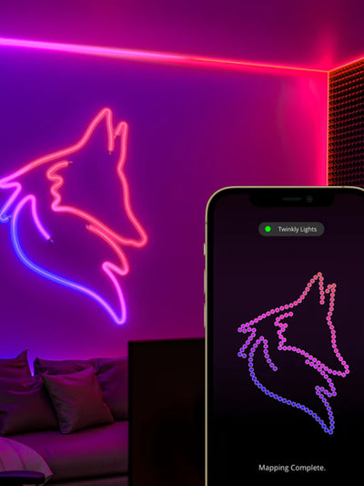 Aqlli lenta Smart LED Twinkly Flex RGB, moslashuvchan sxema, IP20, uzunligi 2 m telefondan