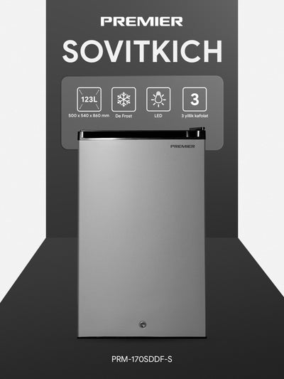 Sovutgich Premier PRM‑170 SDDF/W, 123 litr, bir kamerali, De Frost, teskari eshiklar