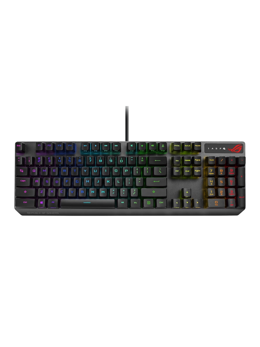 Simli o'yin klaviaturasi ASUS ROG STRIX SCOPE RX RD, RGB, 104key,