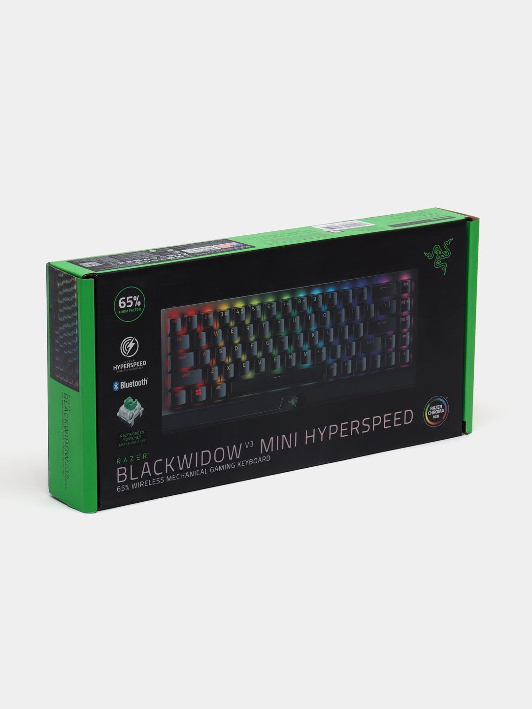 Klaviatura Razer BlackWidow V3 RGB 108 tugma yashil kalit USB/EN, qora