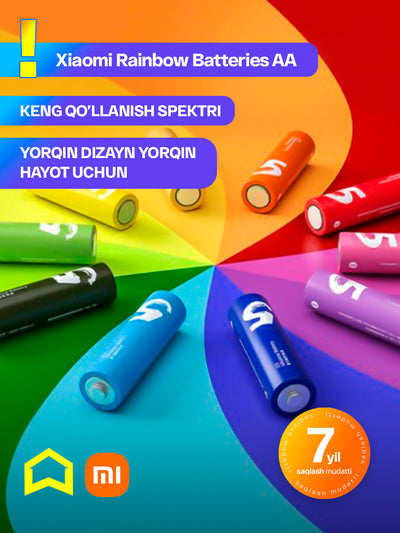 Aqlli batareyalar Xiaomi Rainbow Batteries AA/AAA, to'plamda 10 dona