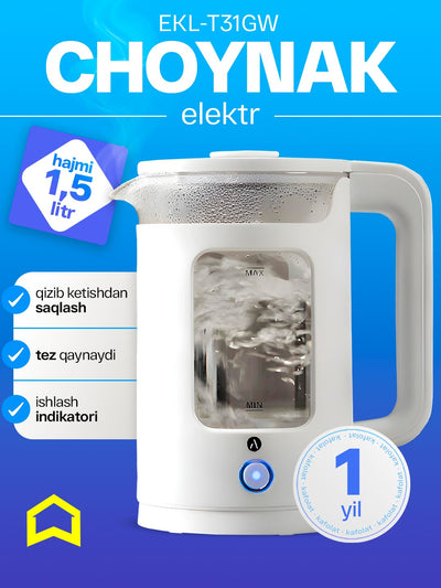 Elektr choynak Ardesto EKL-T31GW, 1500 Vt, 1.5 litr