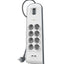 Tarmoq filtri-uzaytirgich Belkin 8хSchuko, 2xUSB 2.4A, 16А kuchlanishdan himoya, 2 metr