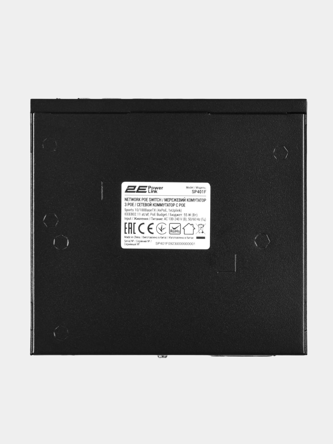 Kommutator 2E PowerLink SP402F 4xFE PoE+, 2xFE Uplink, 55W, boshqarilmaydi