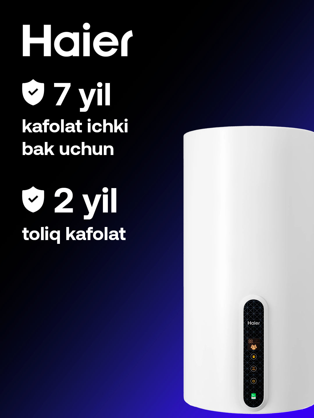 Haier ES80V-V1(R) suv isitgichi, 80 litr, 7 yillik ichki bak kafolati