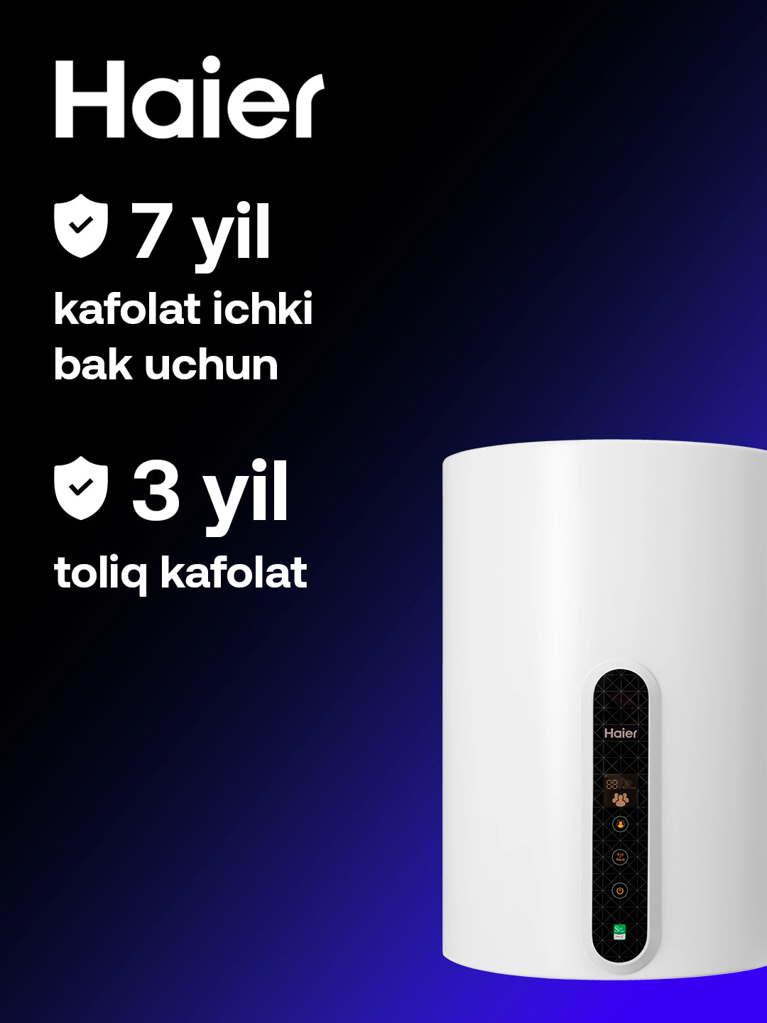 Haier ES50V-V1(R) suv isitgichi, 50 litr, 7 yillik ichki bak kafolati