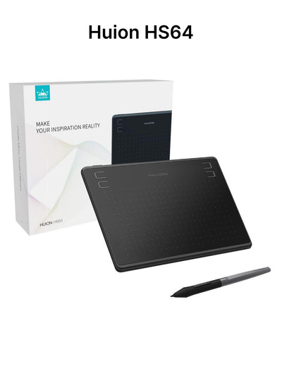 Huion HS64,HS64SE grafik plansheti, maxsus nashr, 6.3*4 dyuym, micro USB, qora