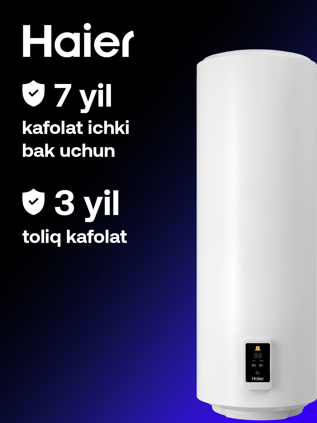 Haier elektr suv isitgichi 100 litr, 7 yillik kafolat ichki bak uchun ES100V-A5