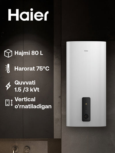 Suv isitgichi Haier ES80V-F3, 80 litr, ichki idishga 7 yil kafolat