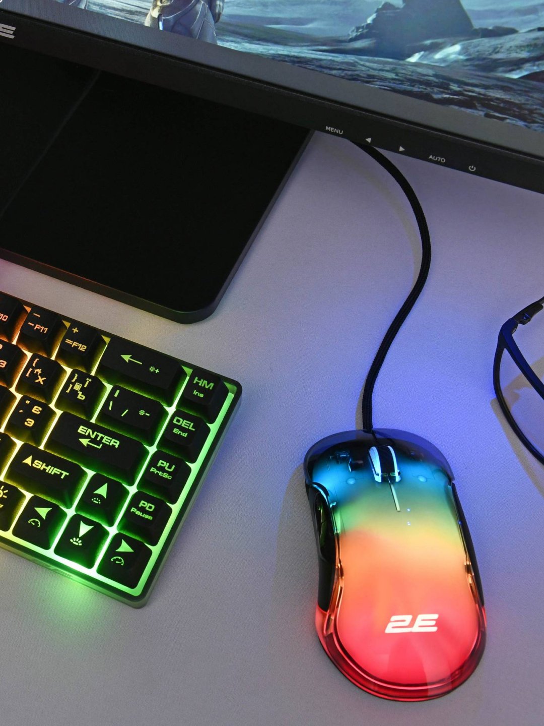 RGB yoritgichli 2E Gaming KG345 oyin klaviaturasi + 2E Gaming MG345 sichqoni