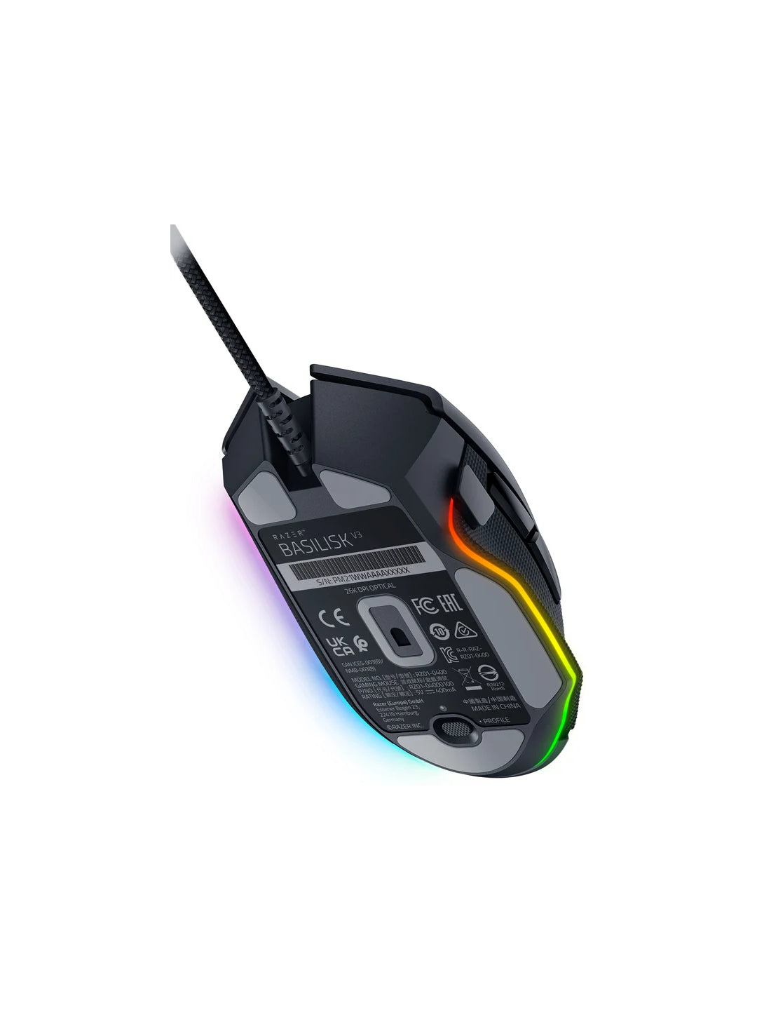 Razer Basilisk V3 RGB USB Black simli oyin sichqoni RZ01-04000100-R3M1