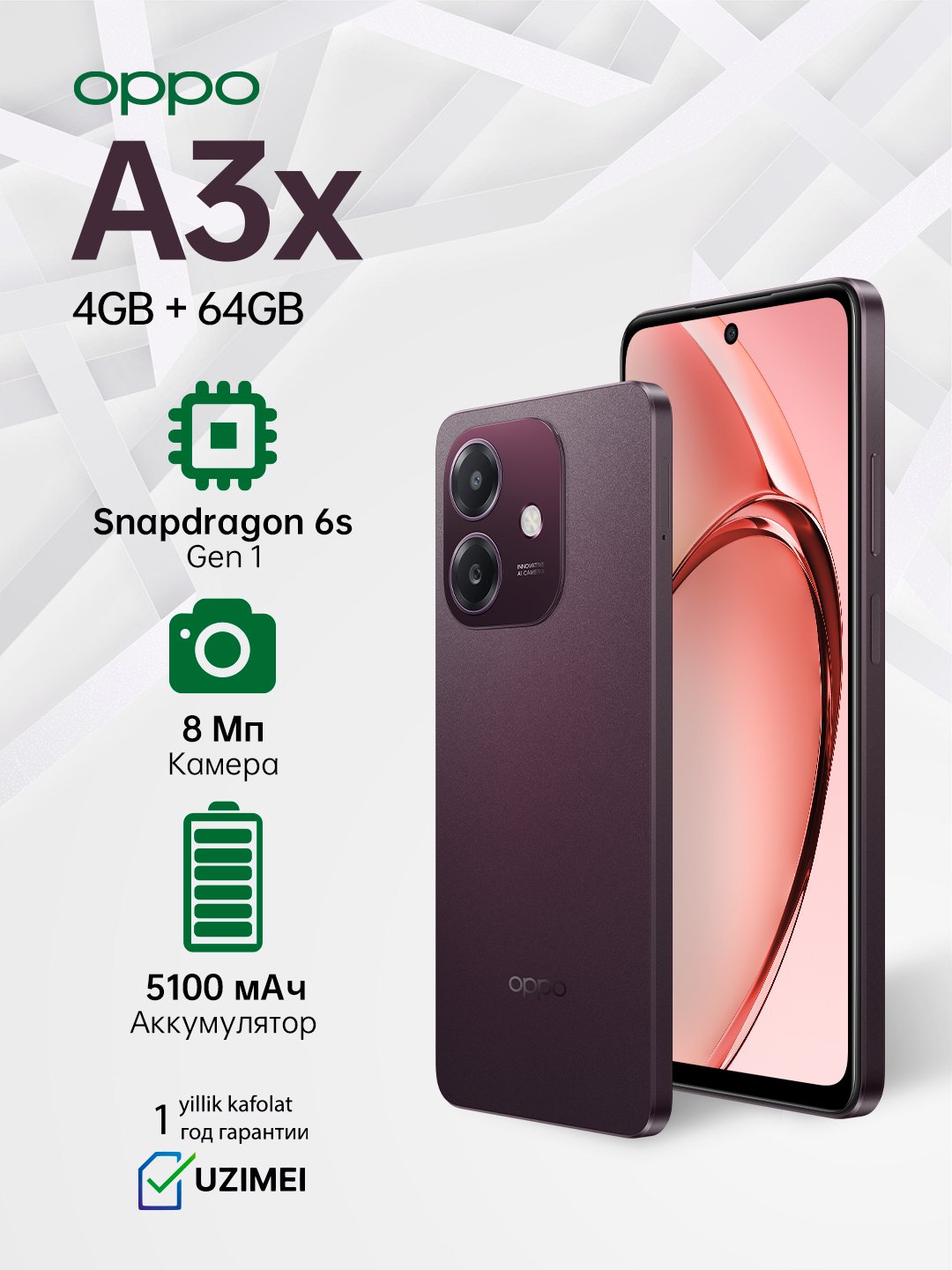 Smartfon OPPO A3x cph2641