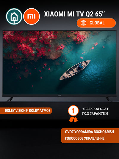 Aqlli smart televizori Xiaomi Mi TV Q2 65 Global, 60 Gs, 4K, ovozli boshqarish