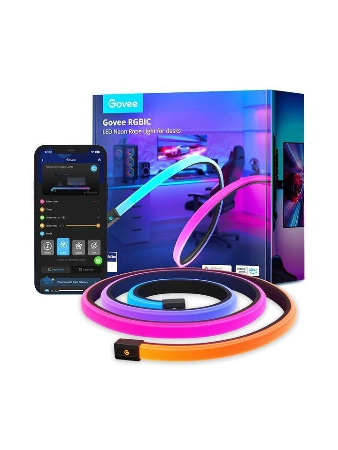 Smart LED tasmasi Govee H61C3 Neon o'yin stol chirog'i, 3 m