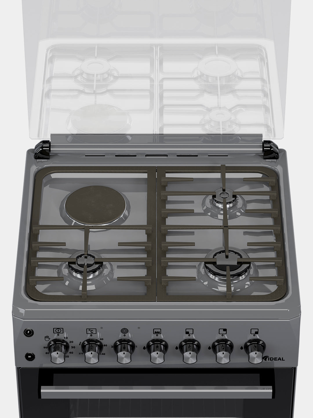 Gaz plita Ideal L405GK, 3+1 konforkali, pech hajmi 65 litr, 60 * 60