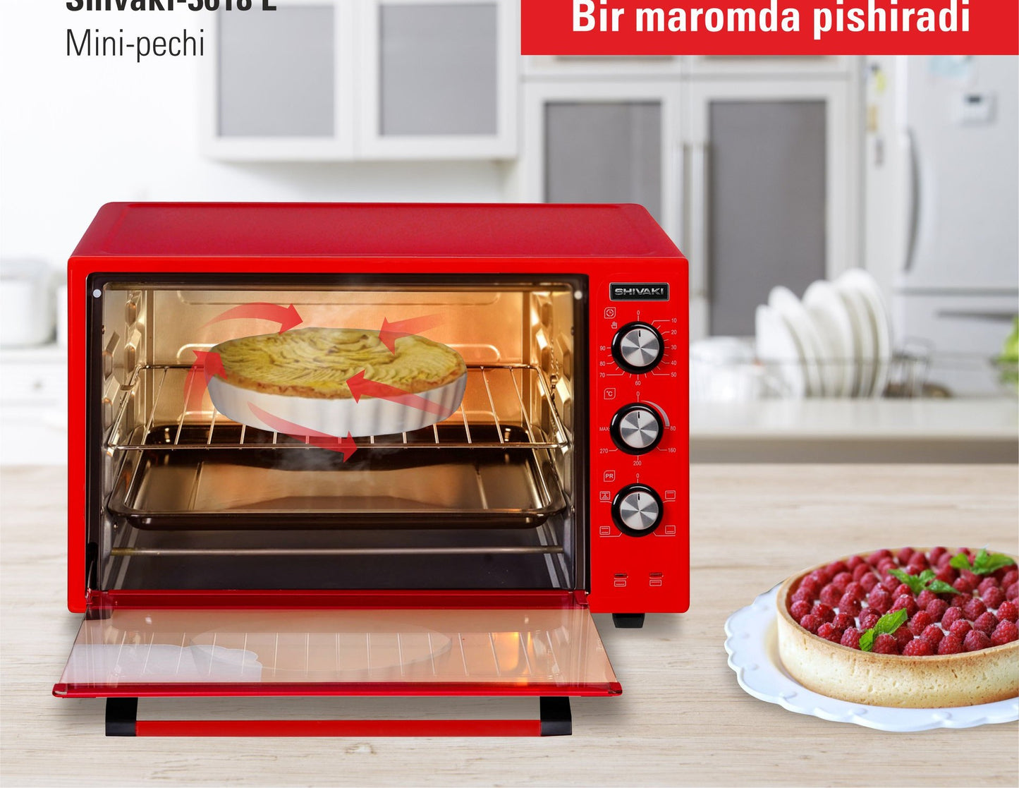 Mini pech ELEKTR DUXOVKA ALOXIDA TURADIGAN Shivaki MD 3618 E, Red