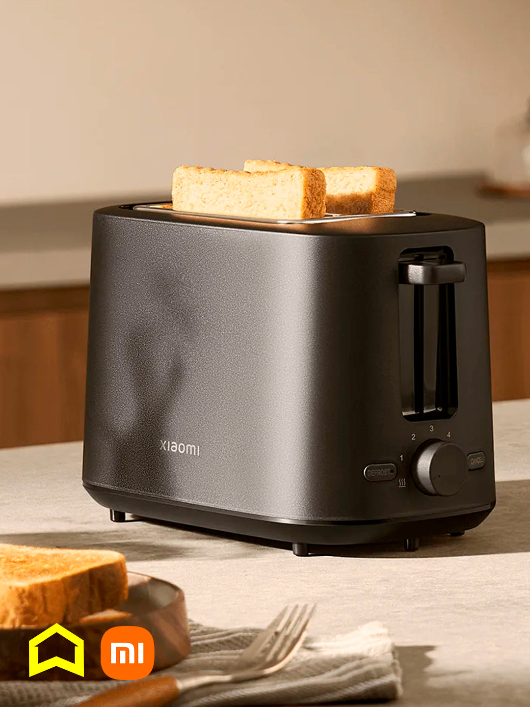 Xiaomi Toaster EU tosteri, isitish va muzdan tushirish, buterbrod va sendvichlar uchun, qora