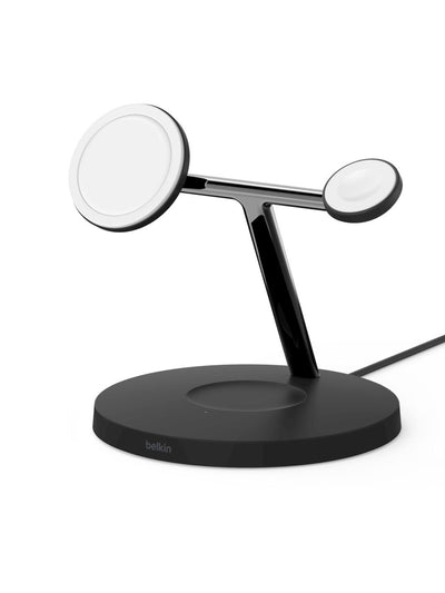 Belkin, 3 tais 1 da, simsiz zaryadlovchi, MagSafe iPhone simsiz zaryadlovchi, Qora va Oq
