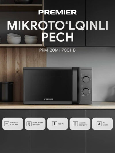 Mikroto'lqinli pech Premier PRM-20MH-7001, 20 litr