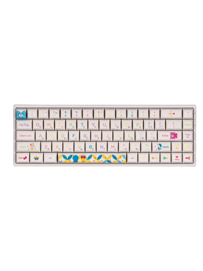 Oʻyin uchun simsiz klaviatura, mexanik Akko 3068B Doraemon Rainbow CS Jelly Pink RGB