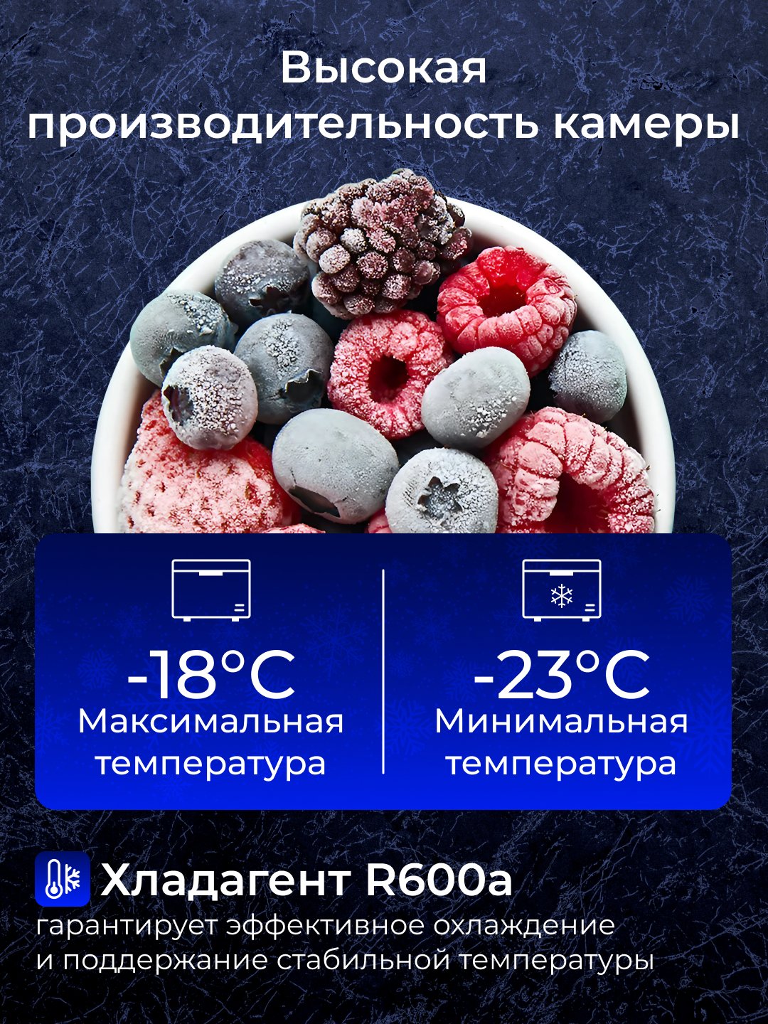 Muzlatgich Kleo KDF 300, 220 litr, -23C gacha, energiya samaradorligi yuqori morozilnik