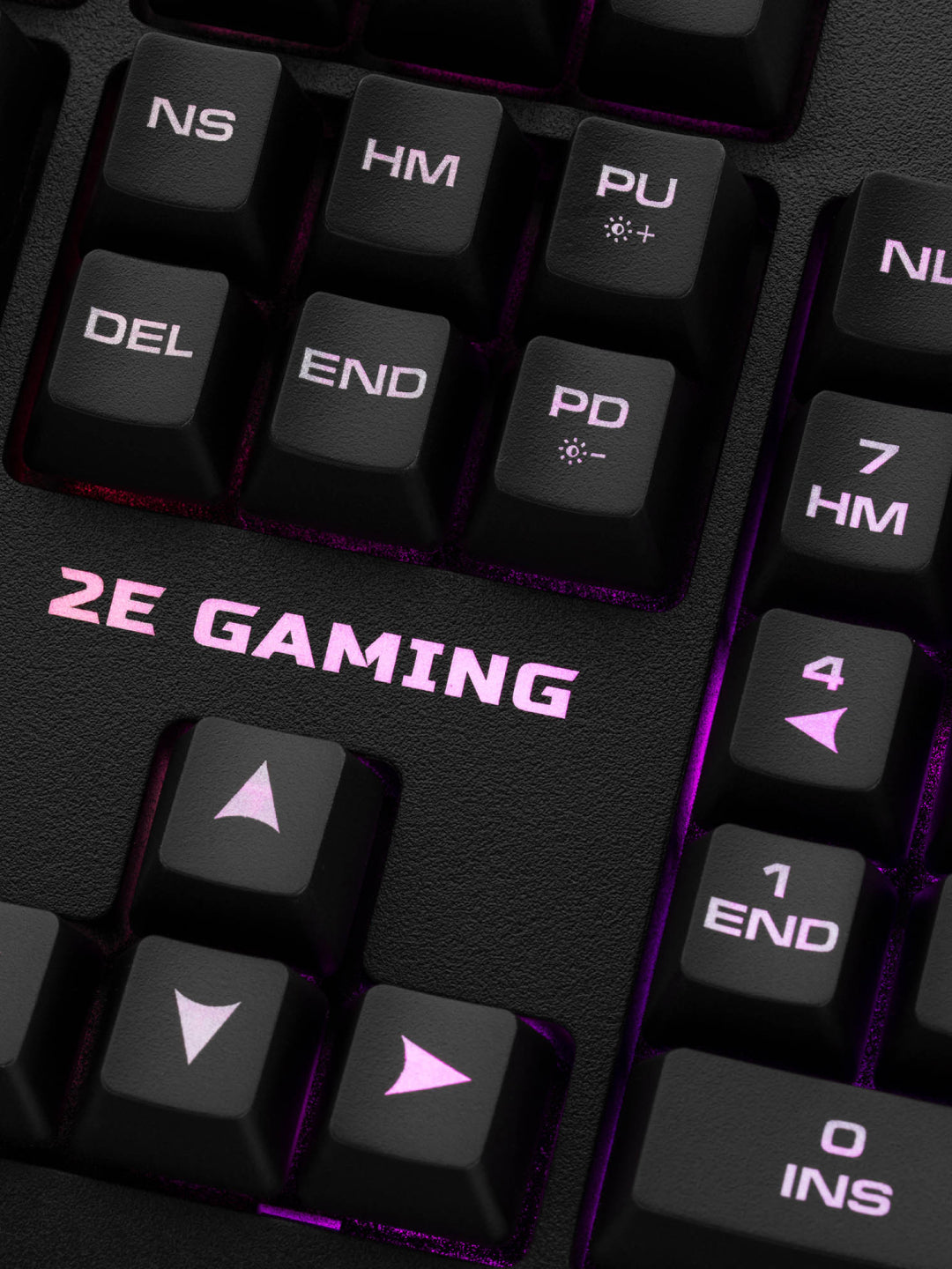 Simli o‘yin membranali klaviatura 2E Gaming KG330 LED USB, qora