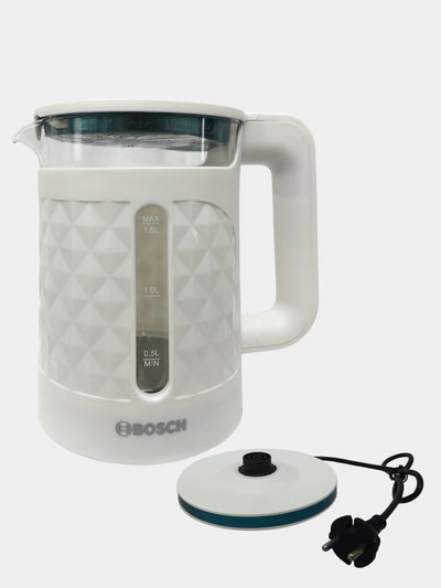 Elektr choynak BOSCH B-1019, 1500Vt, hajmi 1,5 litr, shisha, tez qaynaydi, led chiroqlar