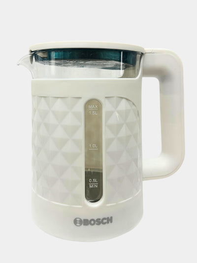 Elektr choynak BOSCH B-1019, 1500Vt, hajmi 1,5 litr, shisha, tez qaynaydi, led chiroqlar