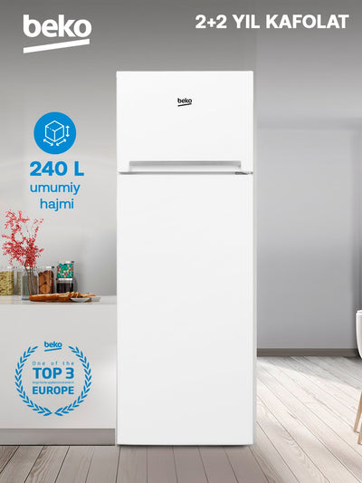 Ikki kamerali sovutgich Beko RDSK240M00W, 240 litr hajmi