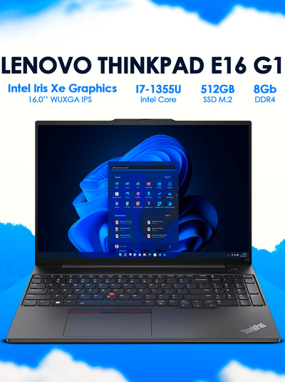 Noutbuk LENOVO THINKPAD E16 GEN1 I7-1355U 8GB 512GB 16,0 WUXGA IPS FPR BACKLIT
