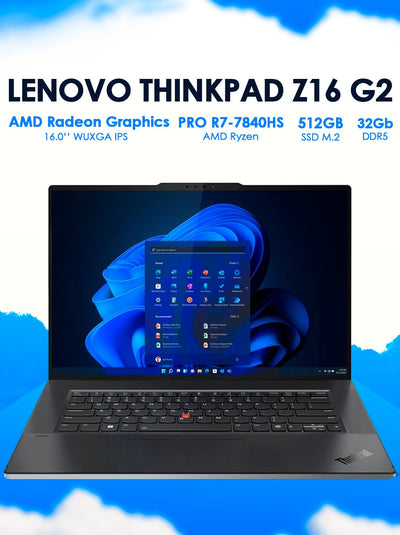 Noutbuk LENOVO THINKPAD Z16 GEN 2 AMD R7 PRO-7840HS 32GB 512GB 16'' WUXGA IPS W11 PRO