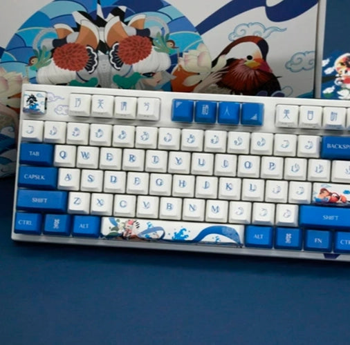 Varmilo VA87M Lovebirds-I, Cherry MX Blue, EU klaviaturasi