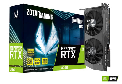 ZOTAC GAMING GeForce RTX 3050 egizak qirrasi OC